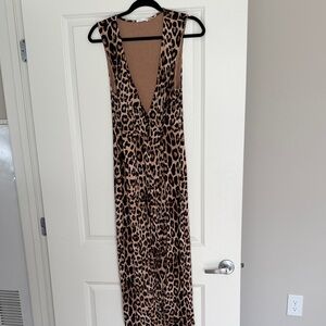 Good American Leopard Print Midi Dress